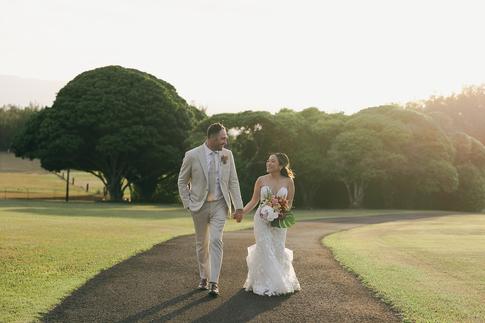 Emily and Sam on their wedding day